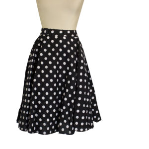 Flared Polkadot Midi Skirt