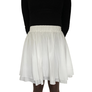 White Layered Mini Skirt